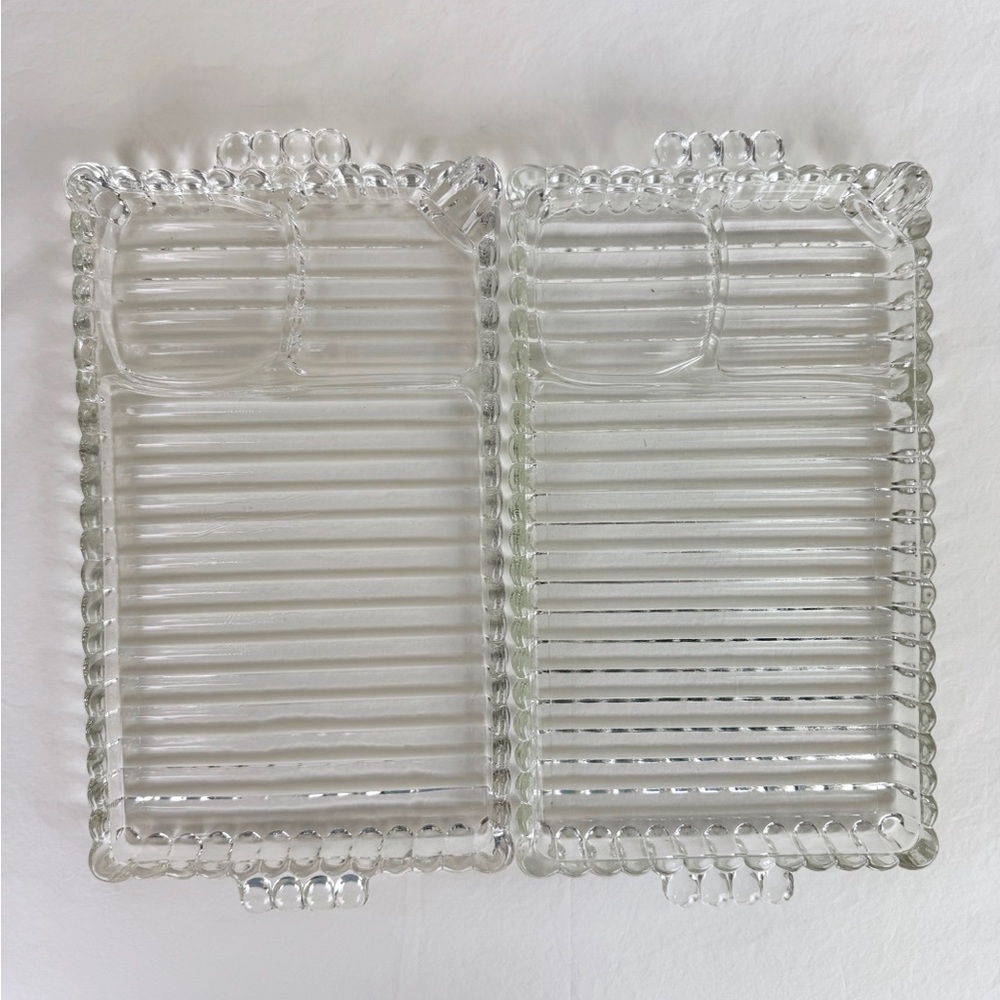 Hazel Atlas Clear Glass Snack Plate (set of 2)